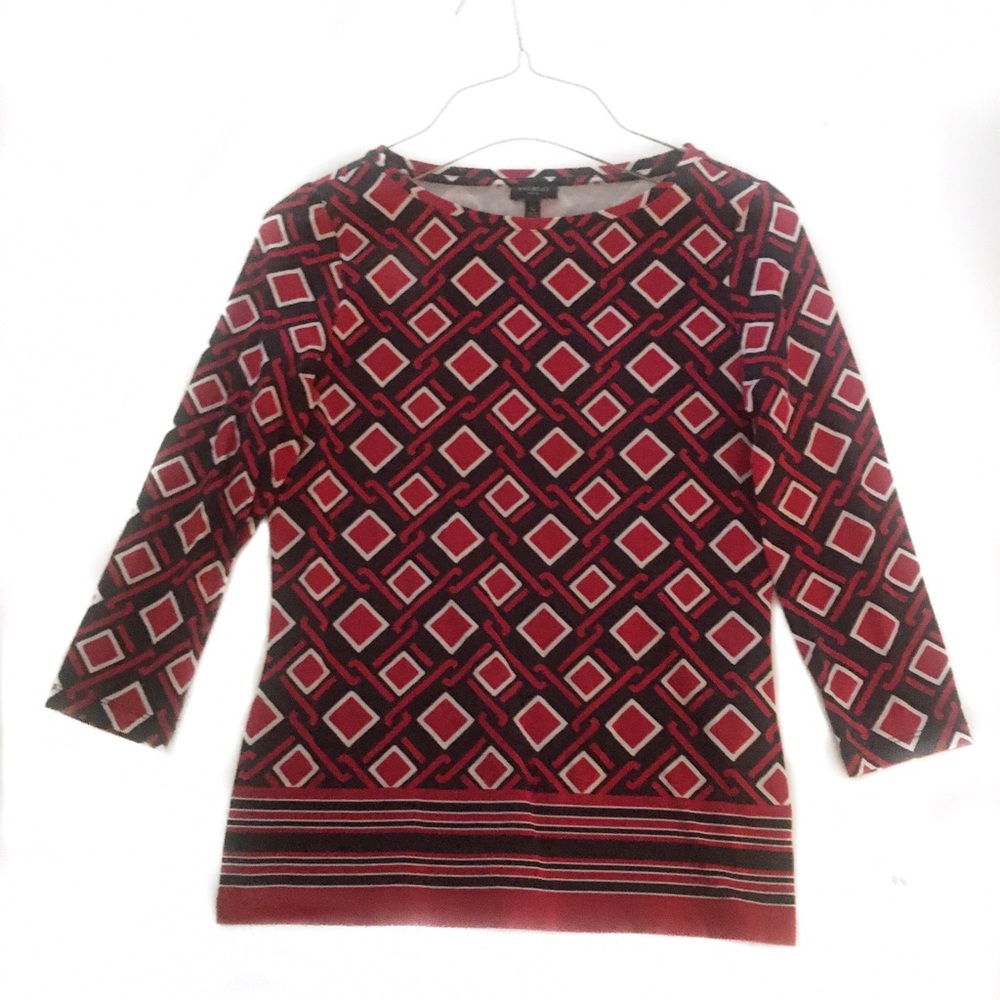 Talbots Patterned 3/4 Length Top